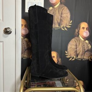 Boemos Flat black knee high boots size 8